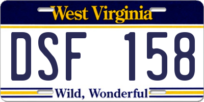 WV license plate DSF158