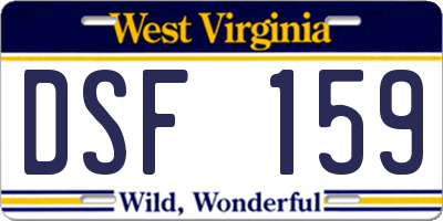 WV license plate DSF159