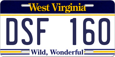 WV license plate DSF160