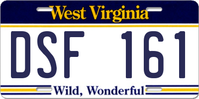 WV license plate DSF161