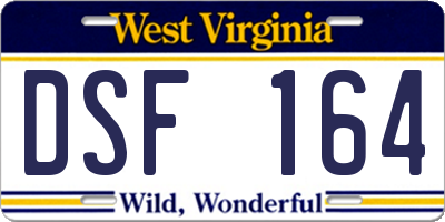 WV license plate DSF164