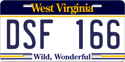 WV license plate DSF166