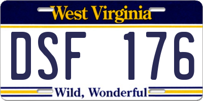 WV license plate DSF176