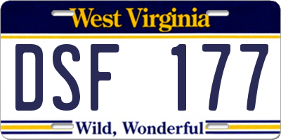 WV license plate DSF177
