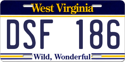 WV license plate DSF186