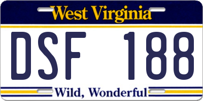 WV license plate DSF188