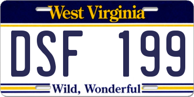 WV license plate DSF199