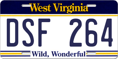 WV license plate DSF264