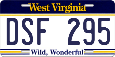 WV license plate DSF295
