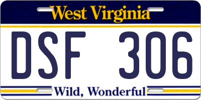 WV license plate DSF306