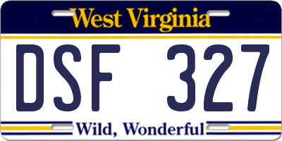 WV license plate DSF327