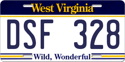 WV license plate DSF328