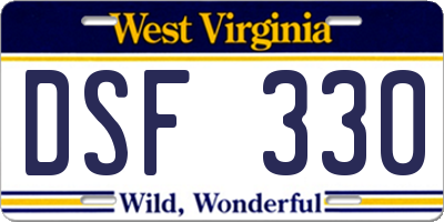 WV license plate DSF330