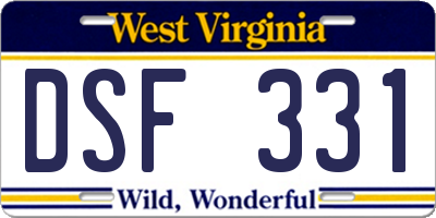 WV license plate DSF331