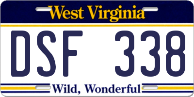 WV license plate DSF338