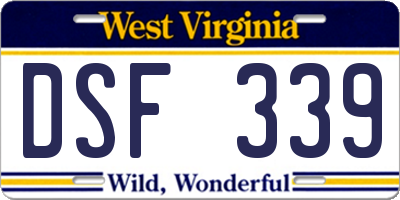WV license plate DSF339