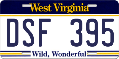 WV license plate DSF395