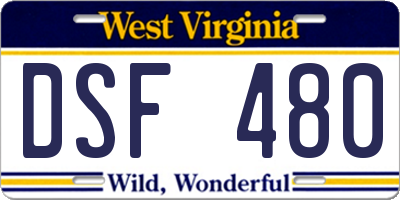 WV license plate DSF480