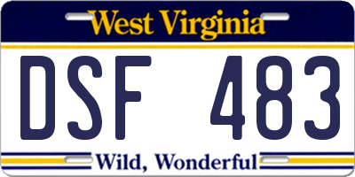 WV license plate DSF483