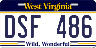 WV license plate DSF486