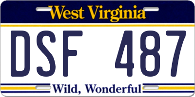 WV license plate DSF487