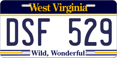 WV license plate DSF529