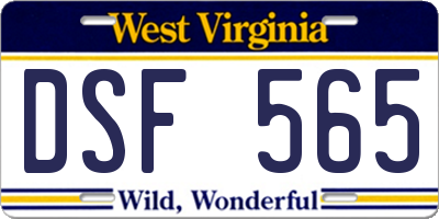 WV license plate DSF565
