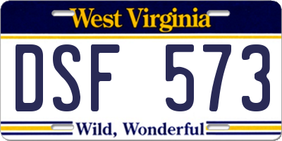 WV license plate DSF573