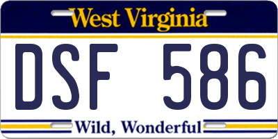 WV license plate DSF586