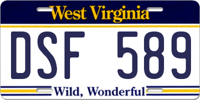WV license plate DSF589