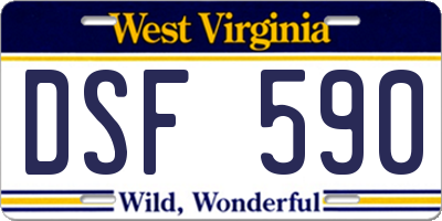 WV license plate DSF590