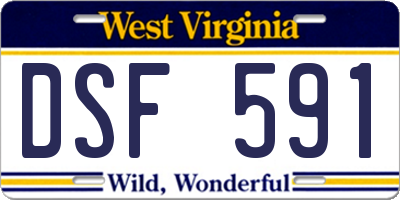 WV license plate DSF591