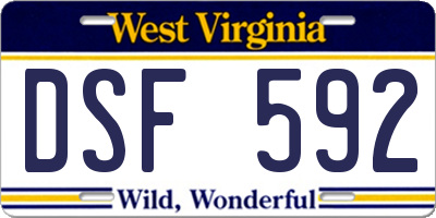 WV license plate DSF592