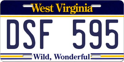 WV license plate DSF595