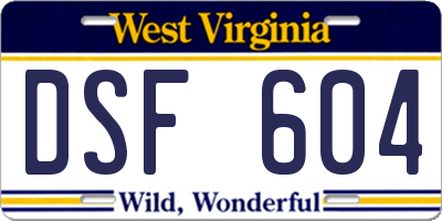 WV license plate DSF604