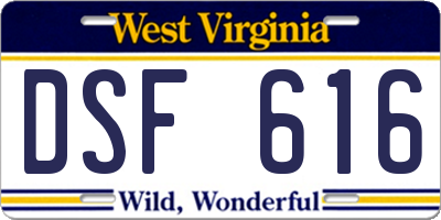 WV license plate DSF616