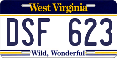 WV license plate DSF623