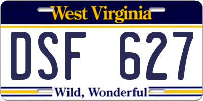 WV license plate DSF627