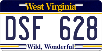 WV license plate DSF628