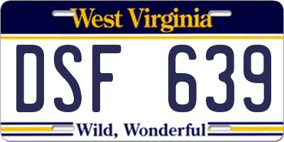 WV license plate DSF639