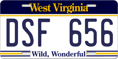 WV license plate DSF656
