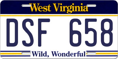 WV license plate DSF658