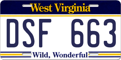 WV license plate DSF663