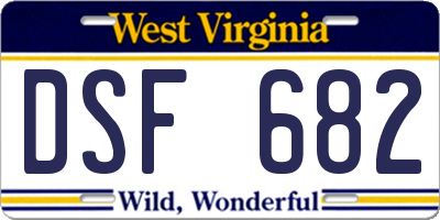 WV license plate DSF682