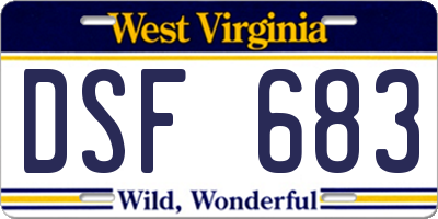WV license plate DSF683