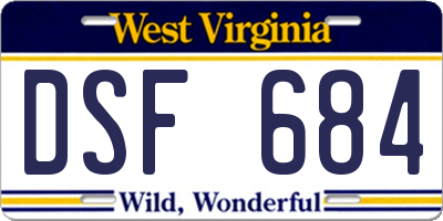 WV license plate DSF684