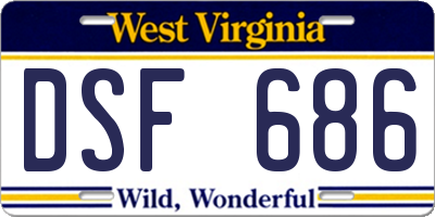 WV license plate DSF686