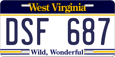 WV license plate DSF687