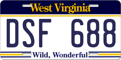 WV license plate DSF688