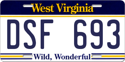 WV license plate DSF693